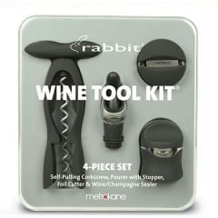 Metrokane  Rabbit 4-Piece Wine Tool Kit - Velvet Black