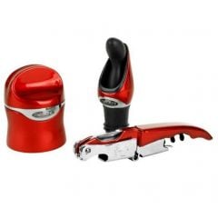 Metrokane  Zippity Wine Tool Kit - Metallic Red