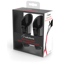 Metrokane  Rabbit Pourer W/Stopper - Stainless - Set Of 2