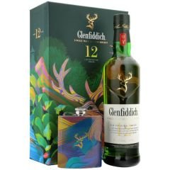 Glenfiddich  12 Years Old with Hip Flask Gift Pack